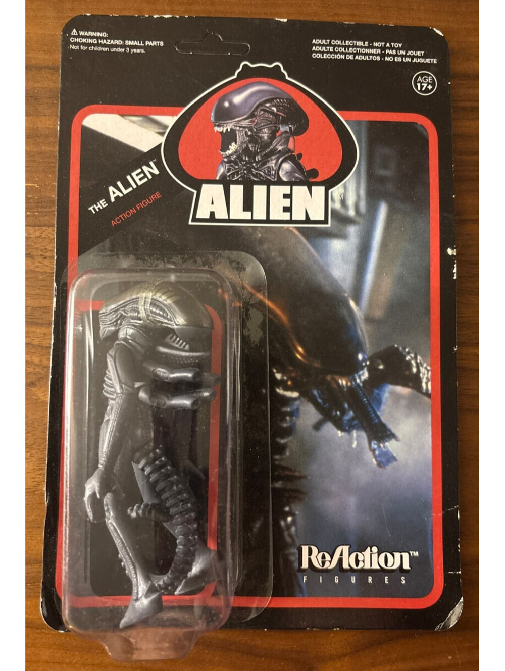 2013 ReAction Super7 “The Alien” Action Figure 3.75” (Notable Wear On Card)